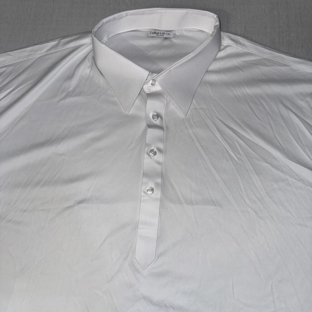 Collars and Co Golf Polo Solid White Size 4XL Preppy NWOT